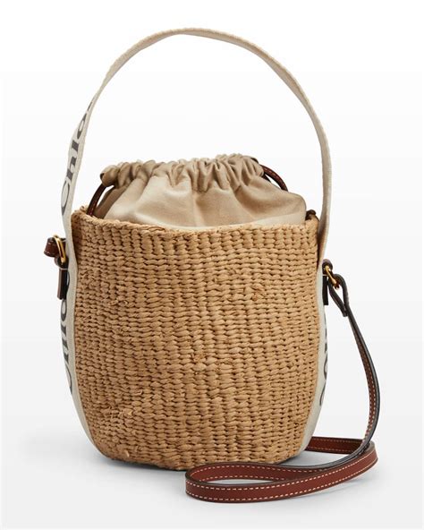 chloe raffia bucket bag